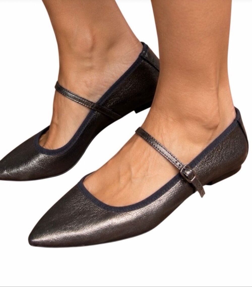 Anthropologie Maypol $225 pointed Rota Percival Mary Jane Flats Bronze SZ 8 NEW